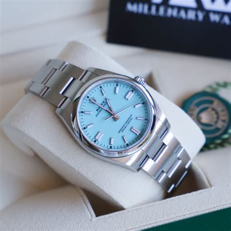 rolex oyster turquoise 36mm|Rolex Oyster perpetual 36mm blue.